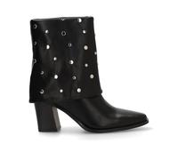 Etika Botines Camperos de Tacón para Mujer, Bota Estilo Cowboy con Tachuelas y Brillantes, Punta Fina y Tacón Cubano de 6cm, Modelo 32016 Negro - 38