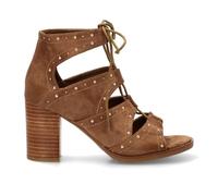 Etika Botines de Tacón Alto para Mujer, Diseño Casual con Cierre de Cordones y Acabado Textil Suave, Modelo 31131 Camel - 41
