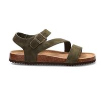 Etika Sandalia de Antelina 41021 Kaki para Hombre | Sandalia Bio de Tiras con Hebilla y Suela Plana - Hombre color: Kaki talla: 44