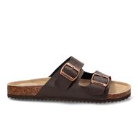 Etika Sandalias Bio Hombre Cuero, Calzado Plano, Zapatos Casual Doble Hebilla, 41012 Marron - 44