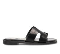Etika Sandalias Planas Tipo Pala para Mujer, Elegantes Zapatos Abiertos con Diseño de Corte Geométrico, Mules Ligeros de Verano, 812041 Negro - 40