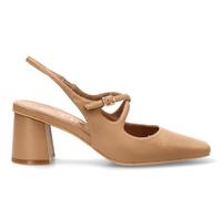 Etika Zapatos de Salón Destalonados para Mujer, Diseño Elegante de Punta Fina con Tacón Ancho de 6cm y Cierre de Hebilla, Modelo 63305 Camel - 37