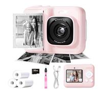 ETIKEZ Cámara para niños, cámara de impresión digital instantánea 1080P para niños, regalos de cumpleaños de Navidad para niñas de 4, 5, 6, 7, 8, 9, 10 años, juguete portátil con tarjeta SD de 32 GB y