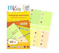 ETIKIDS 40 Etiquetas adhesivas laminadas personalizables multiusos con iconos de cuentos (Funny Cuentos)