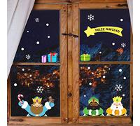 ETIKIDS - Decoración Navideña Personalizada, Pegatinas Removibles para Ventanas, Más de 30 Figuras de Navidad, Apto para Niños, Material No Tóxico, Removibles y Reutilizables, Reyes Magos