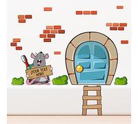 ETIKIDS Pegatina Ratoncito Pérez Pared. Decoración para habitación Infantil. Adhesivo téxtil.