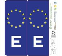 ETIKIDS - Pegatinas Personalizables para Matrícula Vertical Europea de 100x40 mm, Resistentes y Versátiles, Juego de 2, Color Europa, Material Vinilo
