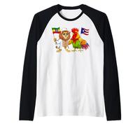 etíopes puertorriqueña Bandera Etiopía y Puerto Rico Raíces Camiseta Manga Raglan
