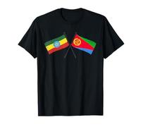 Etiopía Eritrea Banderas Cruzadas Patrimonio Eritrea Etíope Camiseta