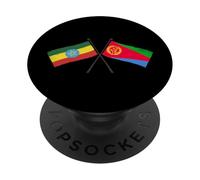 Etiopía Eritrea Banderas Cruzadas Patrimonio Eritrea Etíope PopSockets PopGrip Adhesivo