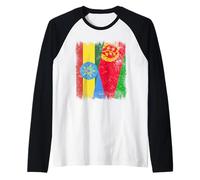Etiopía Eritrea Media Bandera Patrimonio Eritrea Etíope Camiseta Manga Raglan