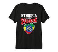 Etiopía está en mi corazón Orgulloso Viajero etíope Vacaciones Camiseta Premium