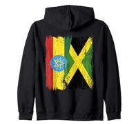 Etiopía Jamaica Media Bandera Patrimonio etíope jamaicano Sudadera con Capucha