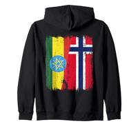 Etiopía Noruega Media bandera Etiopía Noruega Ancendencia Sudadera con Capucha