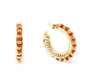 ETIOPIA ROJO 2CM pendientes #oro brillo