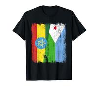 Etiopía Yibuti Media Bandera Orgullo Etiope Yibutiano Camiseta