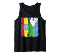 Etiopía Yibuti Media Bandera Orgullo Etiope Yibutiano Camiseta sin Mangas