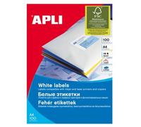 ETIQUETA ADHESIVA APLI 1299 TAMAÑO 105X29 MM PARA FOTOCOPIADORA LASER INK-JET CAJA CON 100 HOJAS DIN A4