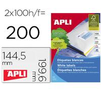 Etiqueta Adhesiva Apli 2423 1996X1445 mm Fotocopiadora Láser Ink-Jet Caja con 100 hojas Din A4