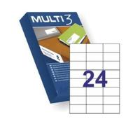 Etiqueta Adhesiva Apli Multi3 10518 70 x 37mm 500 hojas A4 para impresoras y fotocopiadoras