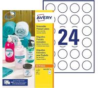 Etiqueta adhesiva avery blanca redonda removible para impresora laser inyeccion tinta fotocopiadora 37 mm