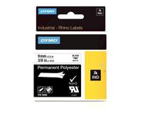 Etiqueta adhesiva Dymo 9mm poliéster negro sobre blanco resistencia química