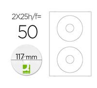 Etiqueta Adhesiva Q-Connect Kf01579 -Tamaño Cd-Rom -Fotocopiadora -Laser -Ink-Jet-Caja Con 25 H/50 Etiquetas