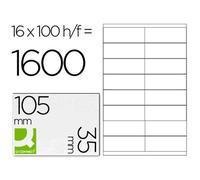 Etiqueta adhesiva q-connect kf10653 tamaño 105x35 mm fotocopiadora laser -ink-jet caja con 100 hojas din a4 - KF10653