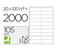 Etiqueta adhesiva q-connect kf26093 tamaño 105x29 mm fotocopiadora laser ink-jet caja 100 h din a4 esp.hacienda - KF26093