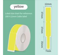 Etiqueta adhesiva térmica blanca de 109 x 12 mm, no necesita tinta (amarillo)