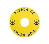 Etiqueta circular de 60 milímetros para parada de emergencia, paquete de 10, 6 x 6 x 0,1 centímetros, color amarillo (referencia: ZBY9430M)