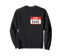 Etiqueta con Nombre de Dave Red Hello My is Sticker School Job Voluntario Sudadera
