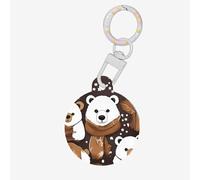 Etiqueta de acrílico con diseño de oso blanco con oso marrón para mascotas, colgante grueso para mascotas, día festivo para amantes de las mascotas, regalo para perros