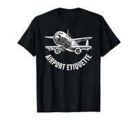 Etiqueta de Aeropuerto Estilo Jet y Humor de Vuelo Camiseta