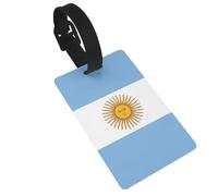 Etiqueta de bolsa de equipaje con estampado de bandera argentina, etiquetas impermeables de PVC para maleta con pulsera para una fácil identificación de equipaje