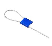 Etiqueta de cierre de envío Bridas de alambre metal cuadradas 50 piezas, sello acero aleación aluminio 20 cm, etiqueta seguridad con cierre automático for contenedor(Blue)