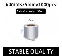 Etiqueta de código de Barras de Mascota de Plata Mate Compatible con Varias impresoras de Cinta de Transferencia térmica 100 90 80 70 60 40 50 30 20 25 25 35 45 150 Pegatinas(60-35mm-1000pcs)