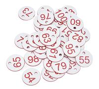 Etiqueta de colmena Etiquetas de letreros numeradas ABS con orificio Desgaste duradero Fácil identificación para apicultura Ganado Suministros de apicultura 50 piezas 3,5 cm (51-100)
