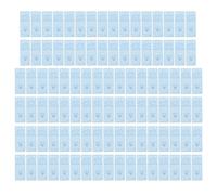 Etiqueta de cuero de PU hecha a mano, accesorios de decoración de costura DIY para billetera, sombrero, bolsa, tela, 100 Uds., etiquetas útiles suaves de con 4 agujeros, 2x5cm (azul cielo)