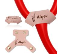Etiqueta De Cuero Personalizada Para Estetoscopio - Dije De Identificación Con Grabado, Regalo Ideal Para Enfermeras, Médicos Y Veterinarios (Cuero 01)