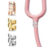 Etiqueta de Cuero Personalizada para Estetoscopio - Dije de Identificación con Nombre Grabado - Regalos de Navidad y cumpleaños para enfermeras, médicos y estudiantes de medicina (Acero 2)