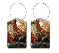 Etiqueta de equipaje Autumn Fox (6) para maletas para mujeres y niños