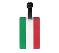 Etiqueta de equipaje con bandera de Italia con pulsera negra desmontable de 17,5 cm de largo para una fácil identificación del equipaje