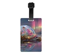 Etiqueta de equipaje con estampado de caracoles coloridos de PVC duradero con pulsera desmontable para una fácil identificación y uso multifuncional