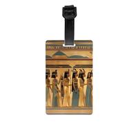 Etiqueta de equipaje con estampado de mujeres en el antiguo Egipto con correa desmontable, sección de información personalizada, idea perfecta para regalo de viaje