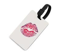 Etiqueta de equipaje con estampado de un solo beso con patrón de San Valentín, bolsa de viaje, maleta, etiquetas de nombre de equipaje