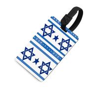 Etiqueta de equipaje con forma de bandera de Israel para maleta, etiquetas de identificación de equipaje de viaje, estilo negro