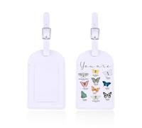 Etiqueta de equipaje con versículo bíblico de mariposa, cristiana, inspiración, fe, regalo religioso, hermosas mariposas, etiqueta para maleta (etiqueta de mariposa)