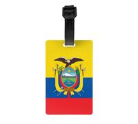 Etiqueta de equipaje de la bandera de Ecuador. Hecha de PVC con una correa desmontable, perfecta para viajes ligeros y una etiqueta de identificación de viaje.