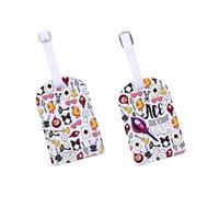 Etiqueta de equipaje de película de demonio de radio con diseño de animación oscura para amantes de los personajes, etiqueta de información, personaje de anime de demonio, regalo para fanáticos